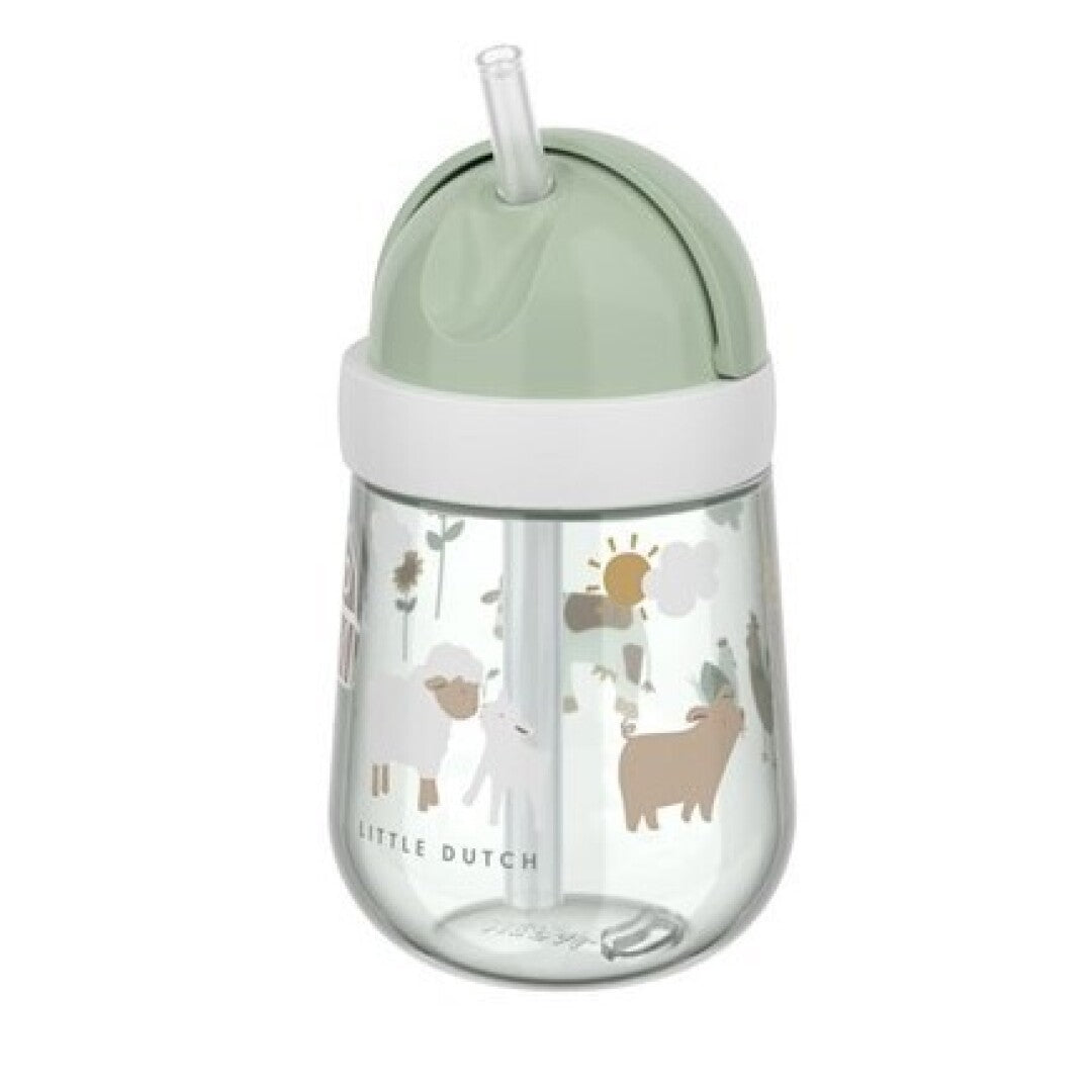 Vaso con Pajita Mio 300ml Little Farm - Little Dutch