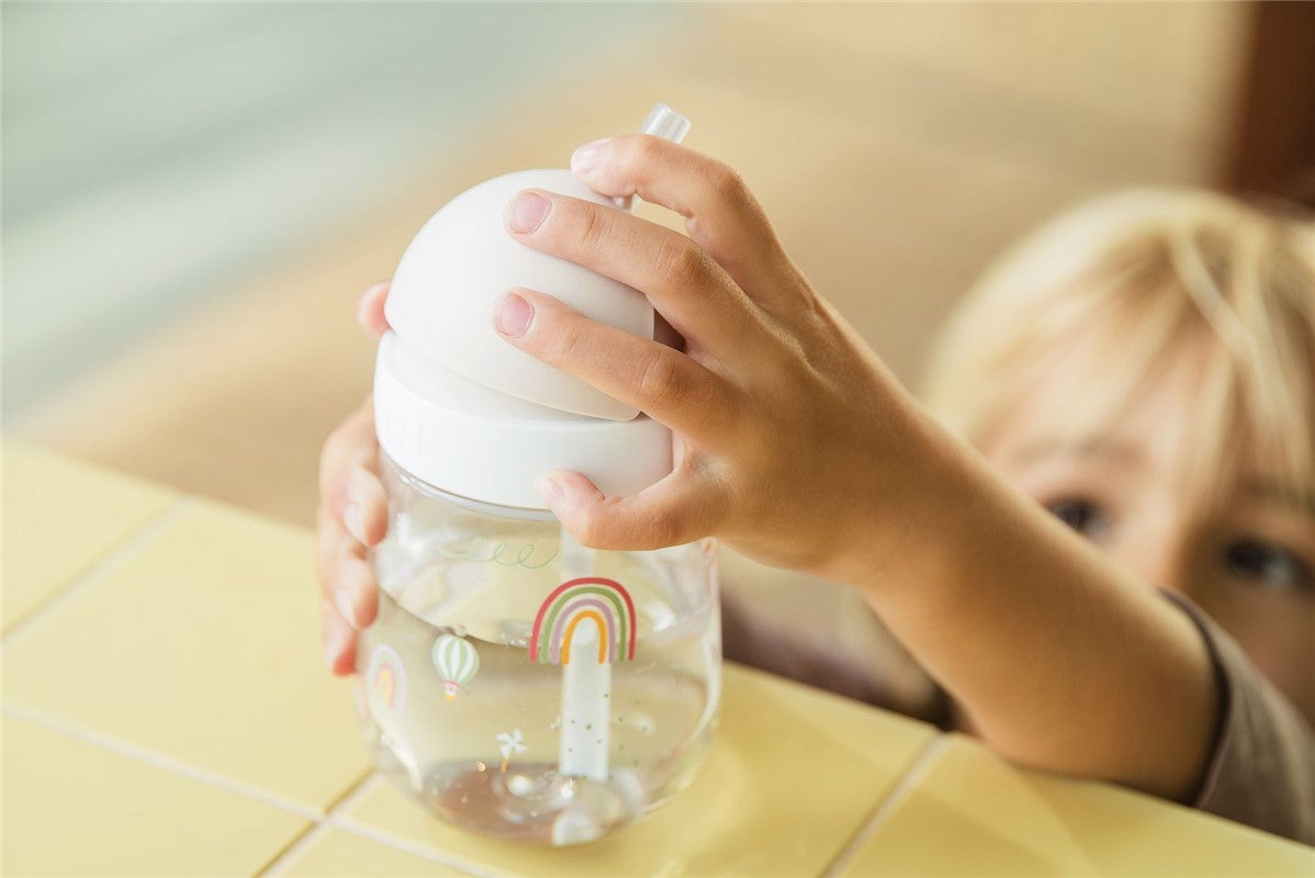 Vaso con Pajita Mio 300ml Arcoiris - Little Dutch