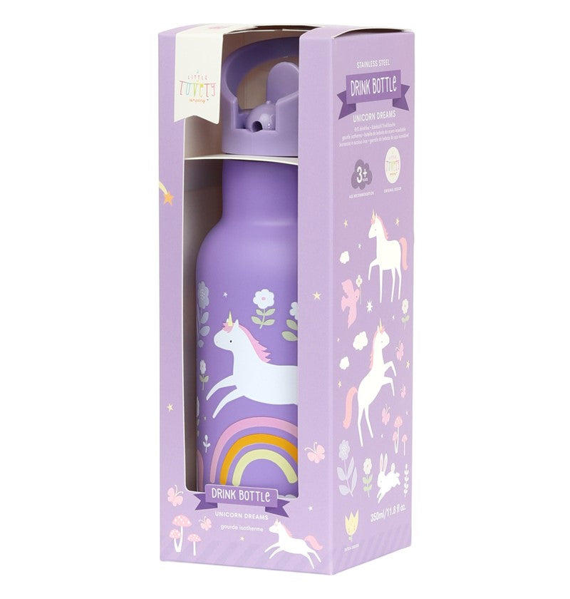 Botella Acero Unicornios 350ml - A Little Lovely Company