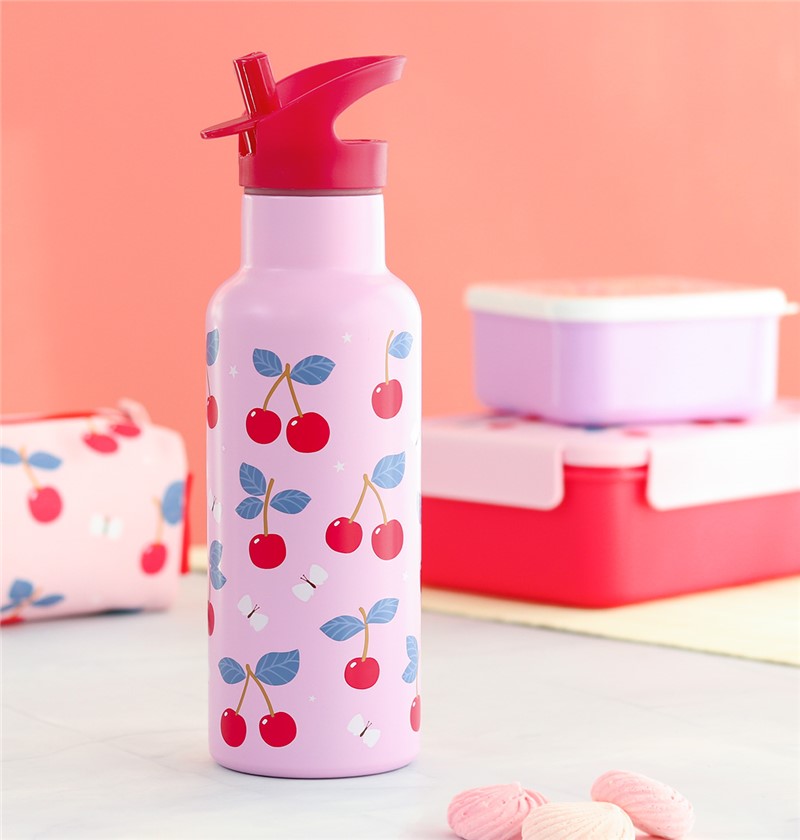 Botella Acero Cerezas 500ml - A Little Lovely Company