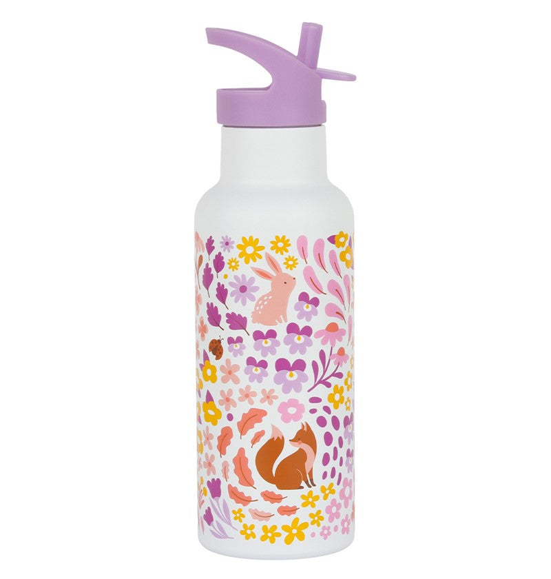 Botella Acero Flores 500ml - A Little Lovely Company