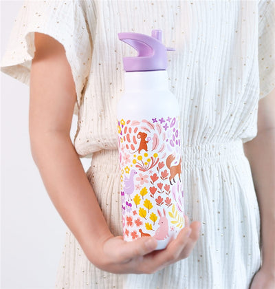 Botella Acero Flores 500ml - A Little Lovely Company