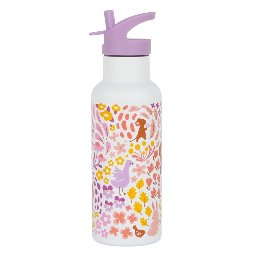 Botella Acero Flores 500ml - A Little Lovely Company