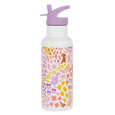 Botella Acero Flores 500ml - A Little Lovely Company