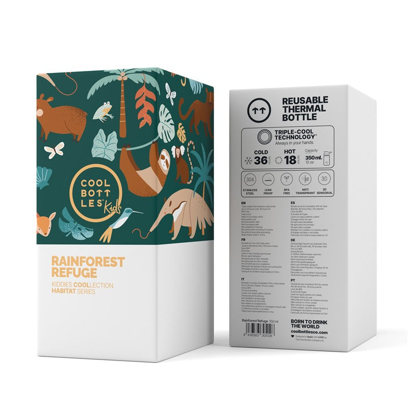 Botella Kiddie: Rainforest Refuge 350ml - Cool Bottles