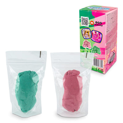 Arena Esponjosa: Rosa y Verde (2 x 70g) - Tuban