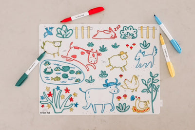 Tapete reutilizable para colorear: En la Granja (4 Rotuladores) - Scribble Mat