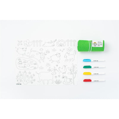Tapete reutilizable para colorear: En la Granja (4 Rotuladores) - Scribble Mat