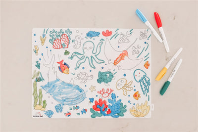 Tapete reutilizable para colorear: Bajo el Mar (4 Rotuladores) - Scribble Mat