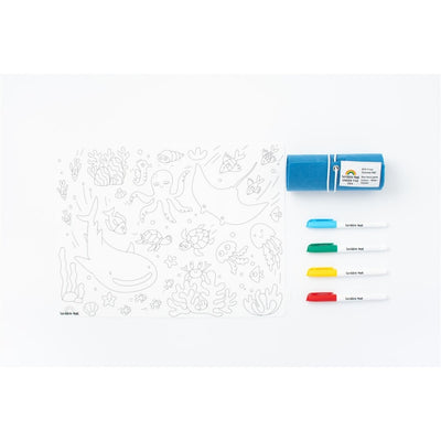 Tapete reutilizable para colorear: Bajo el Mar (4 Rotuladores) - Scribble Mat