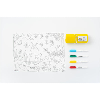 Tapete reutilizable para colorear: En el Jardín (4 Rotuladores) - Scribble Mat