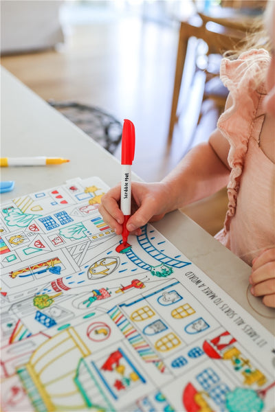 Tapete reutilizable para colorear: Diversity (4 Rotuladores) - Scribble Mat