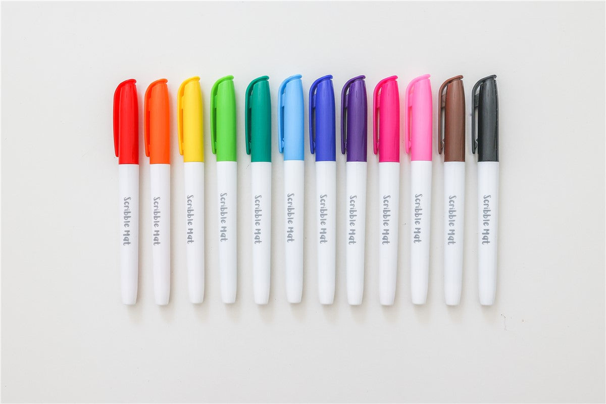 Estuche 12 Rotuladores Tiza Líquida - Scribble Mat