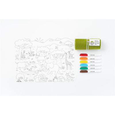 Tapete reutilizable para colorear: Safari (6 Rotuladores) - Scribble Mat