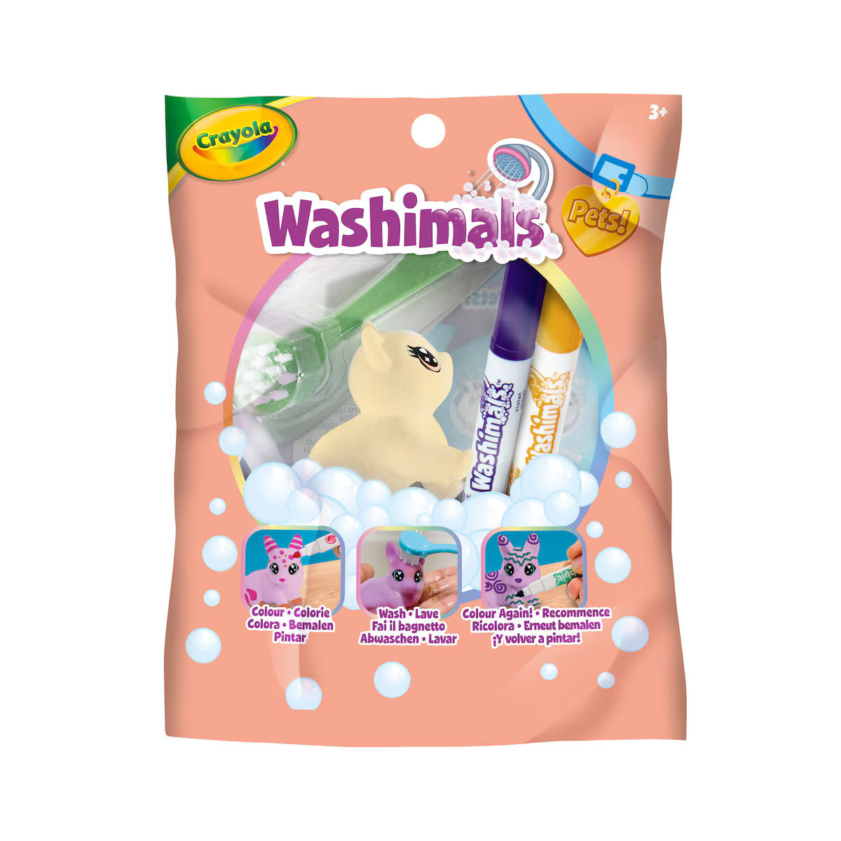 Washimals Pets- Sobre individual 6 modelos Pastel - Crayola