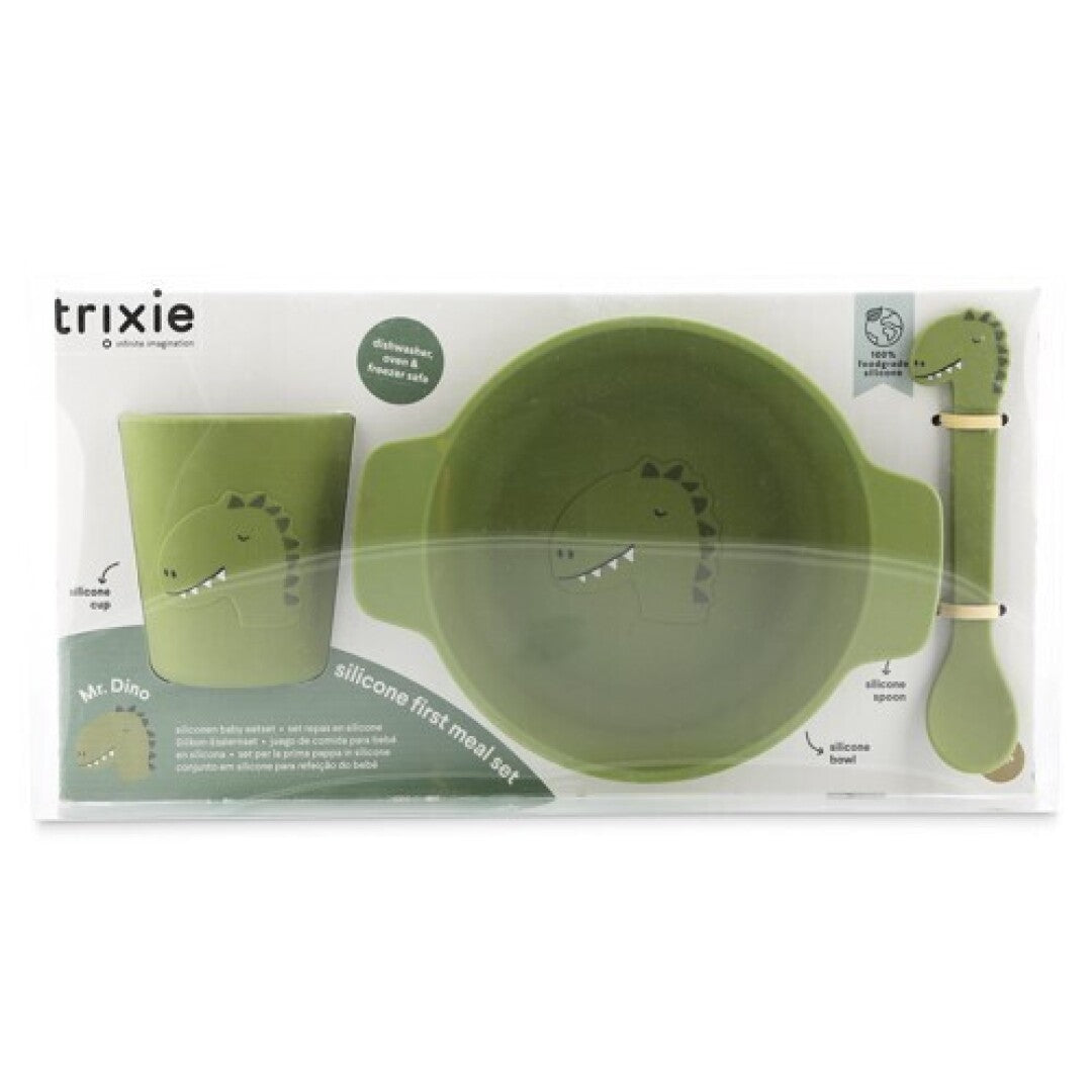 Juego de comida para bebé en silicona - Mr. Dino - Trixie