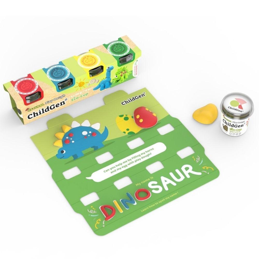 Plastilina natural Eco-Cup: Dinosaurios - ChildGen