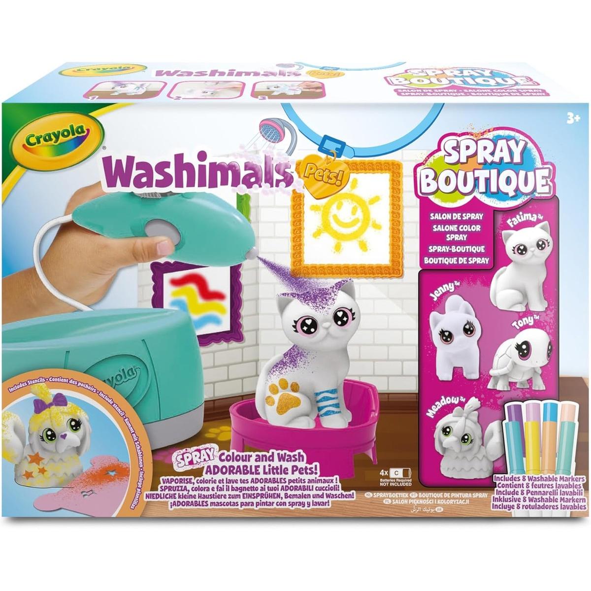 Washimals Spray Boutique con 4 Mascotas - Crayola