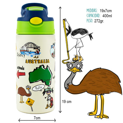 Botella térmica infantil Australia: 400ml - Pepita Viajera