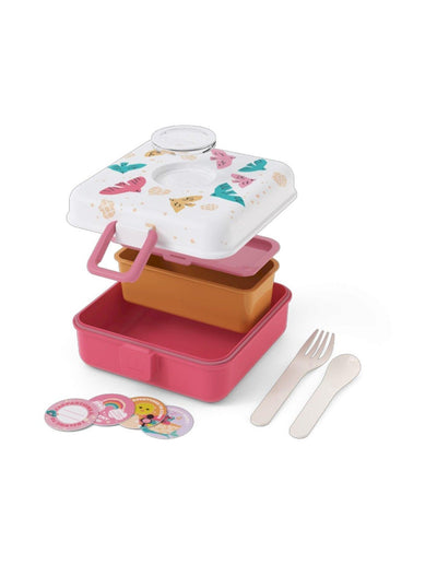 Fiambrera sandwich rosa Birds - Monbento Kids