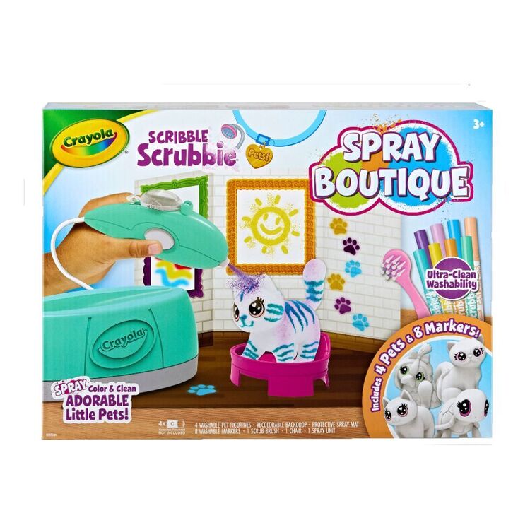 Washimals Spray Boutique con 4 Mascotas - Crayola