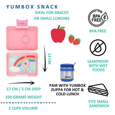 Fiambrera Yumbox Snack 3 compartimentos: Fifi ROSA / Rainbow