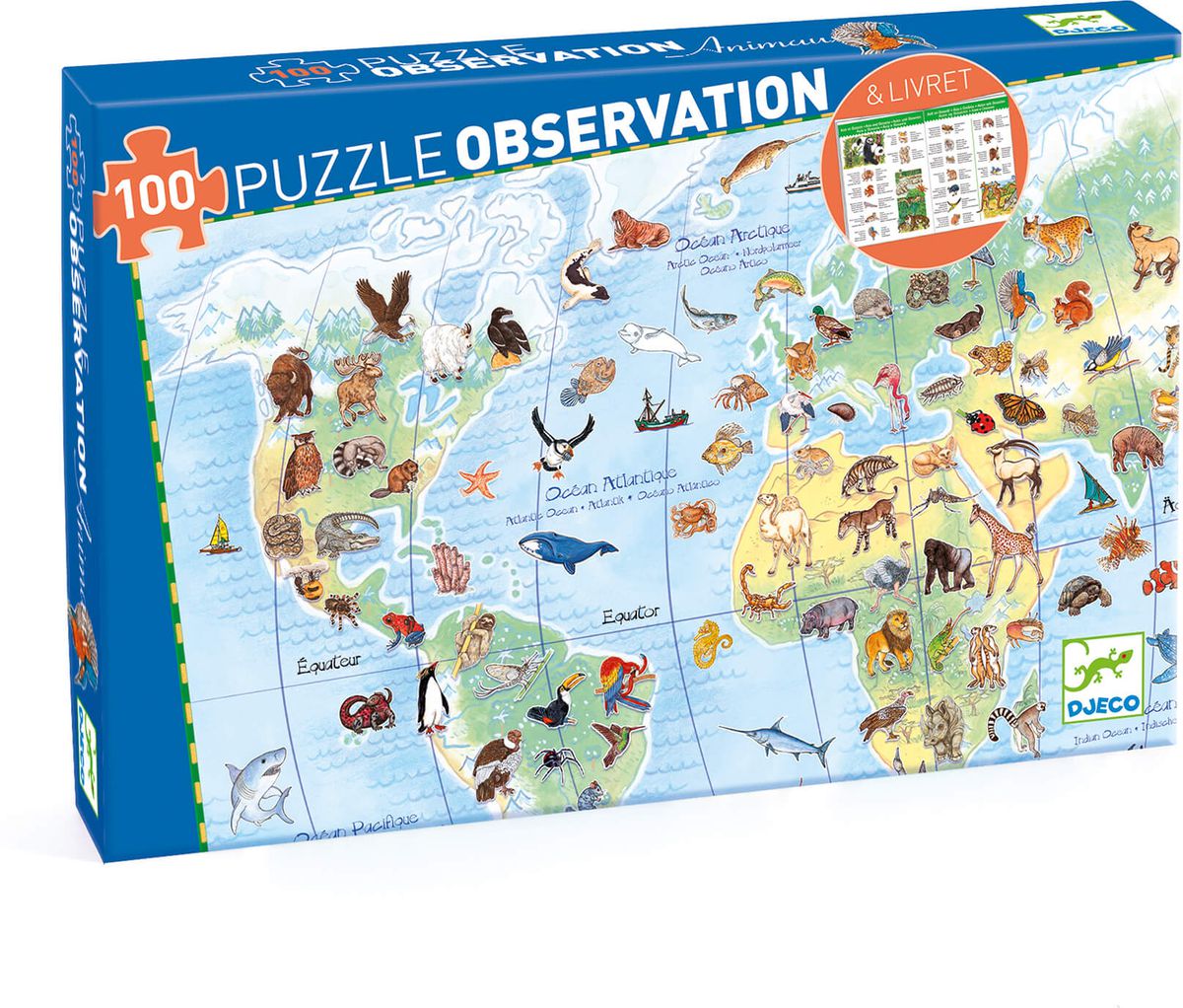Puzzle Observación- Los Animales del mundo  - 100 pzs.