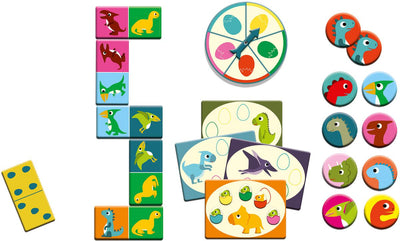 Juego educativo: Bingo, memo  y dominó -  Los Dinosaurios