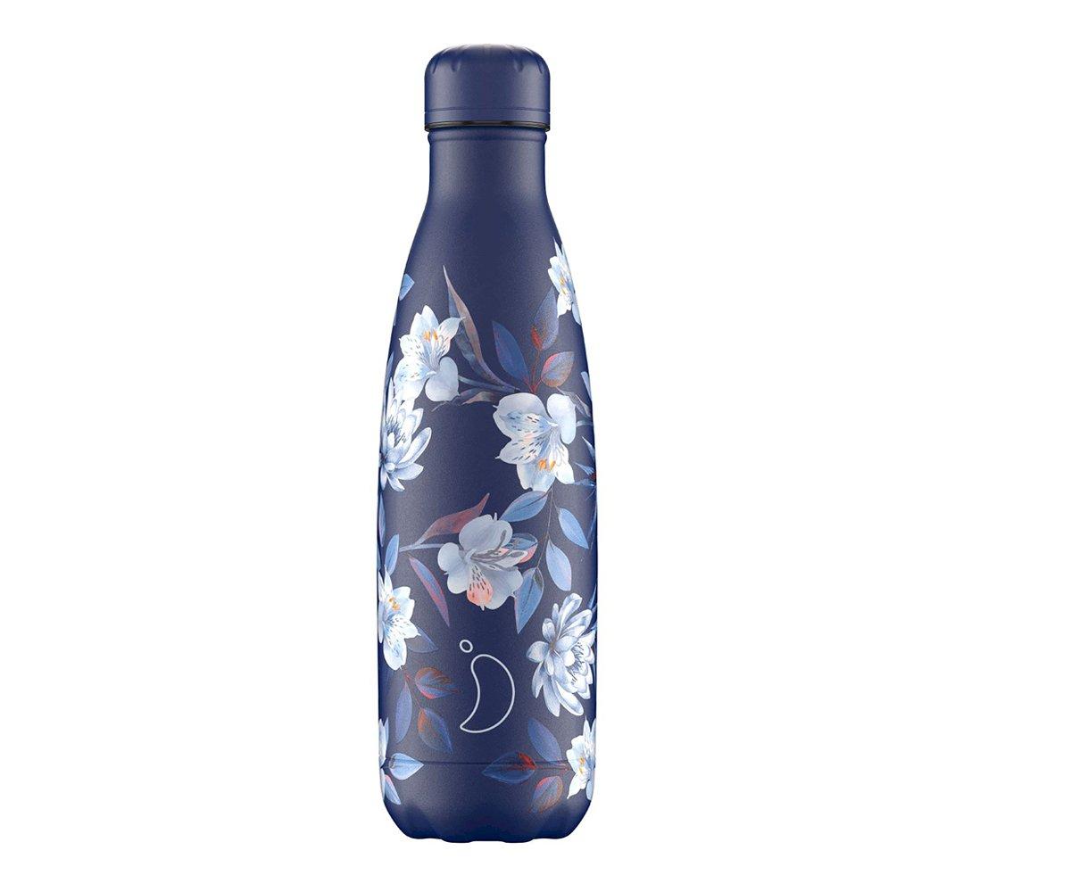 Botella Chilly FLORAL FLEURS BLEUES: 500 ml