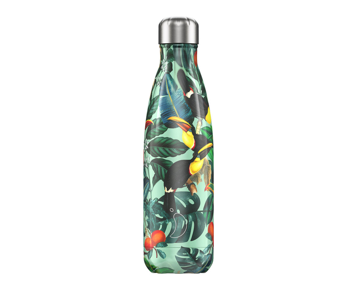 CHILLYS Botella Acero Inoxidable Tropical Tucán: 500 ml