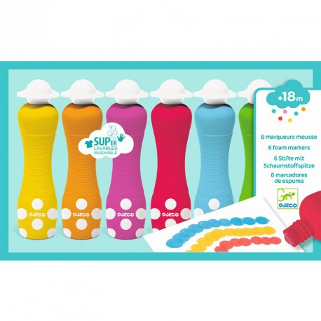 6 colores en marcadores de espuma para peques