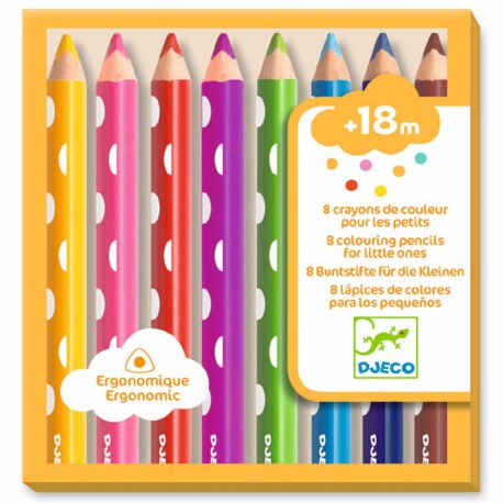 Djeco - 8 lápices de colores para peques