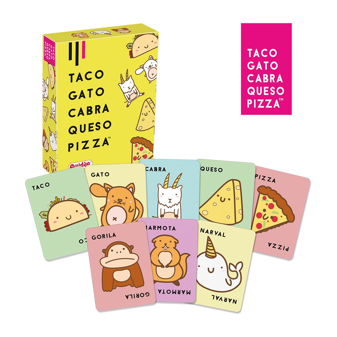 Taco, Gato, Cabra, Queso, Pizza, juego de percepción visual