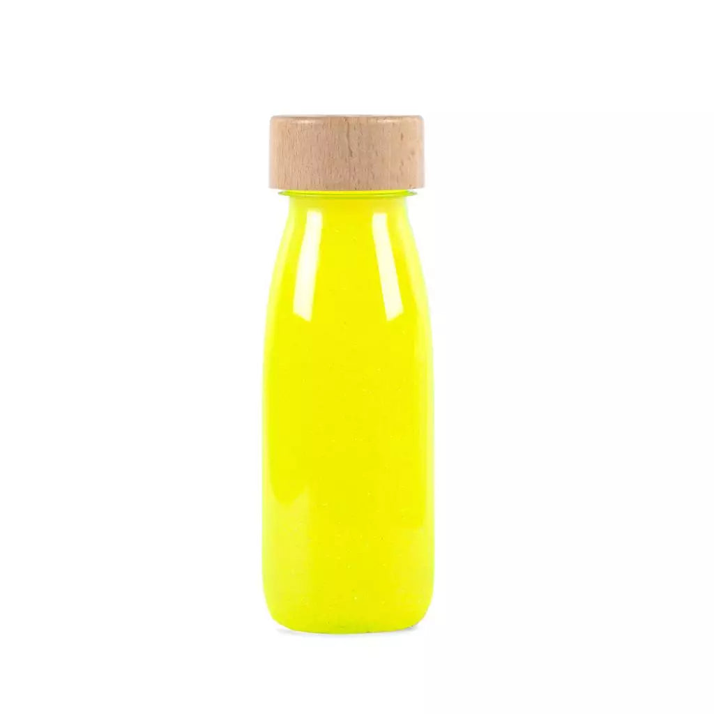 Botella Sensorial Flotante: Amarillo Fluorescente