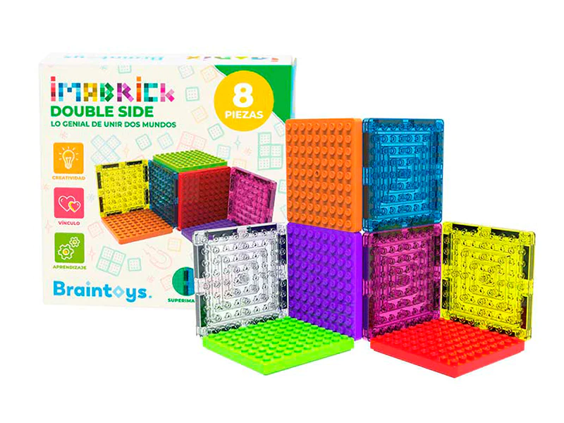 Imanix IMABRICK DOUBLE SIDE 8 piezas magnéticas - Braintoys caja y armada