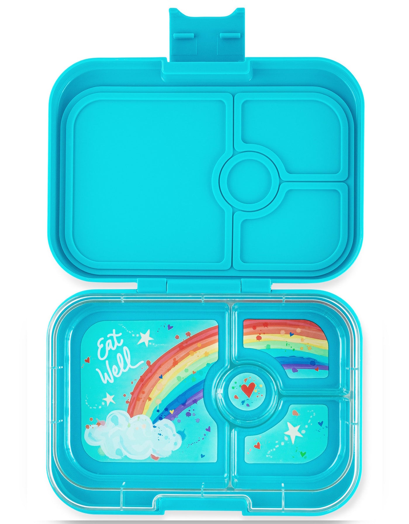 Fiambrera Yumbox Panino 4 compartimentos: Eighties aqua / Rainbow tray