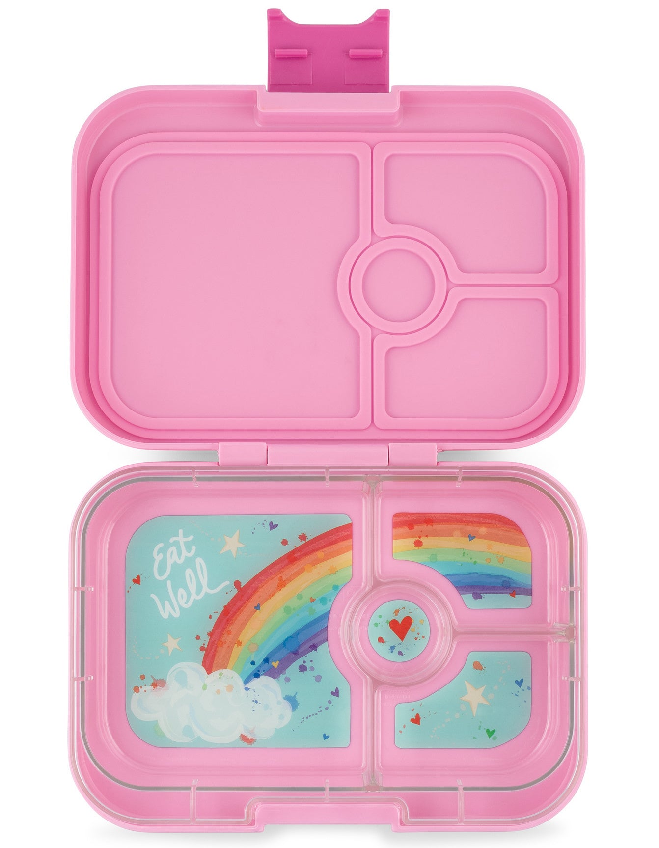 Fiambrera Yumbox Panino 4 compartimentos: Power Pink / Rainbow tray