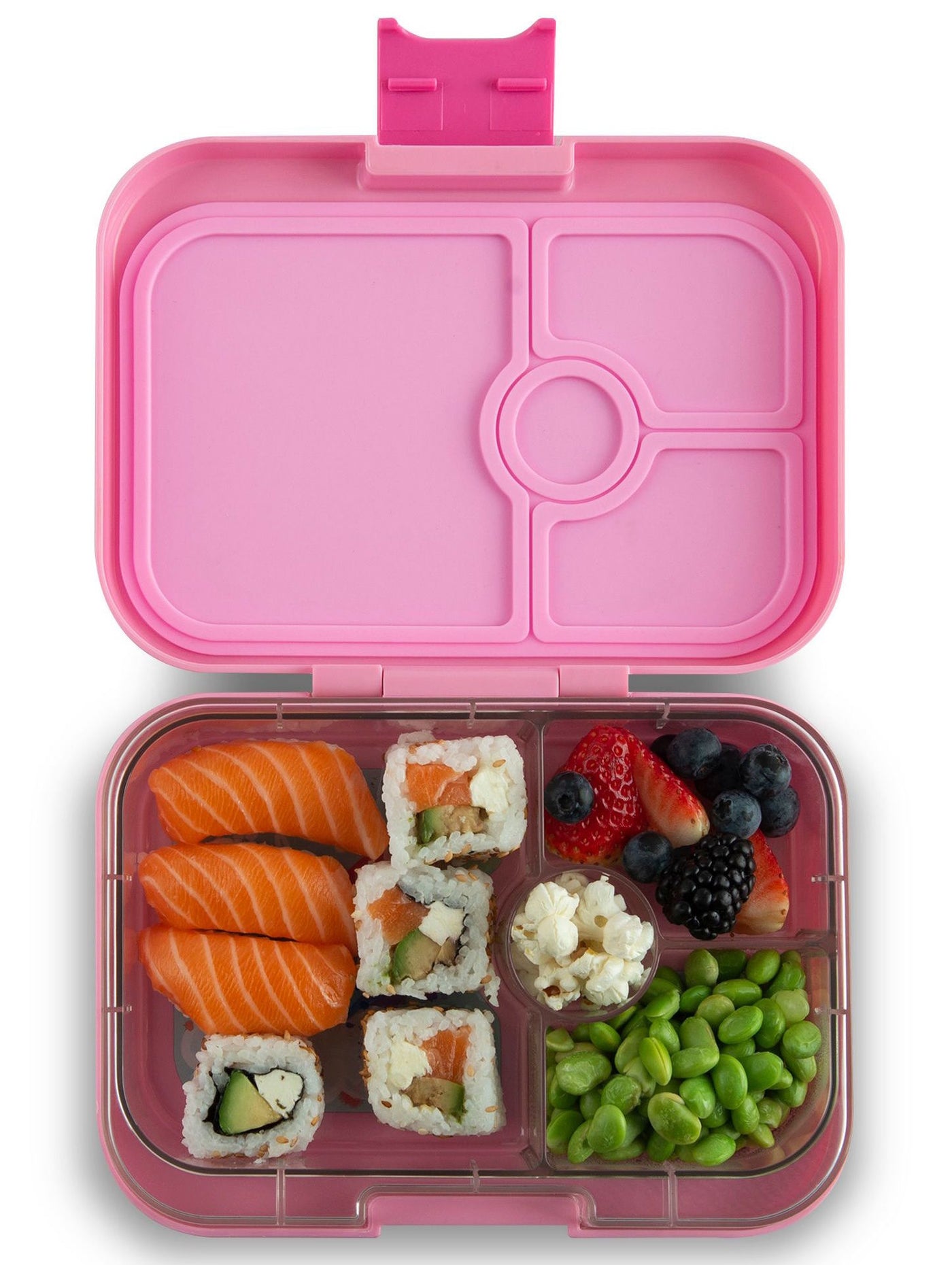 Fiambrera Yumbox Panino 4 compartimentos: Power Pink / Rainbow tray