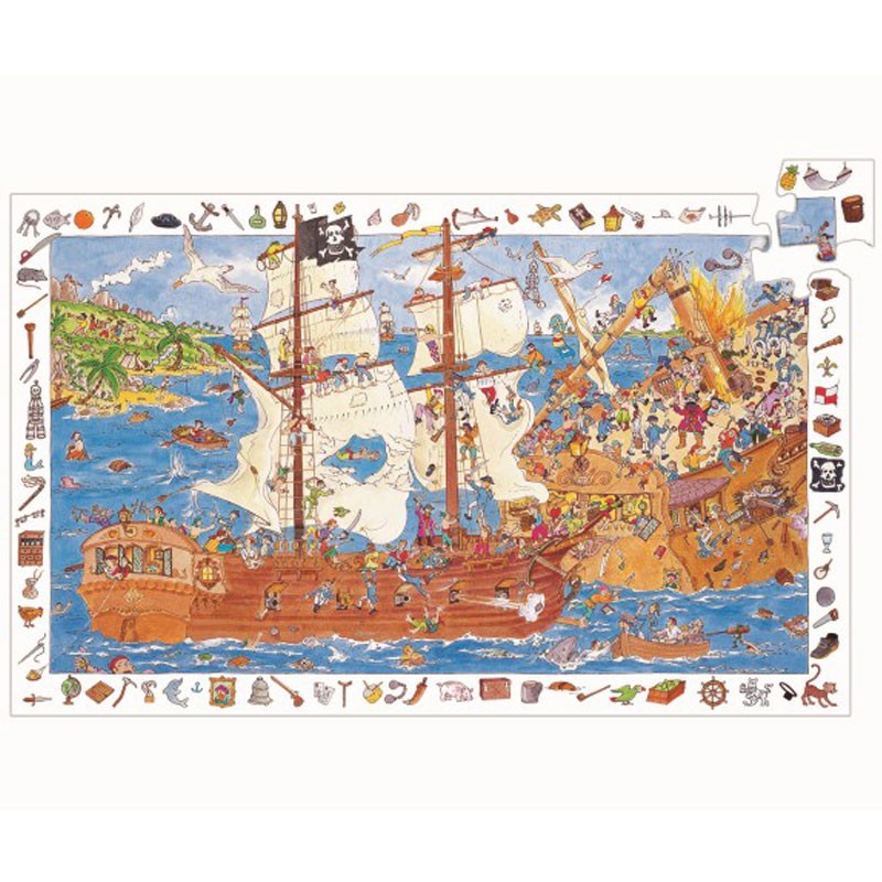 Puzzle Observación: Los Piratas - 100 pzs. - Djeco