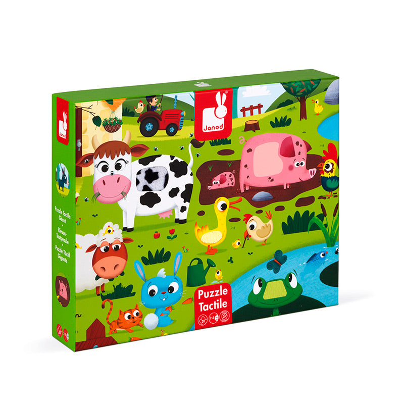 Puzzle táctil los animales de la granja: 20 piezas - Janod
