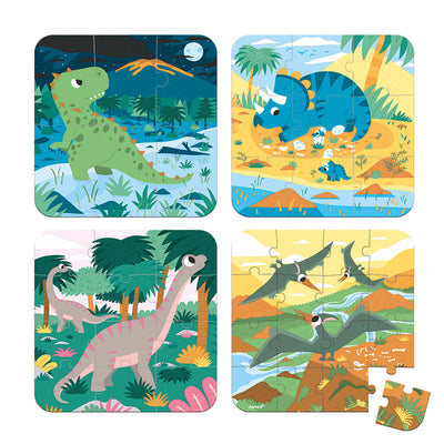 Set de 4 Puzzles Evolutivos: Dinosaurios - Janod
