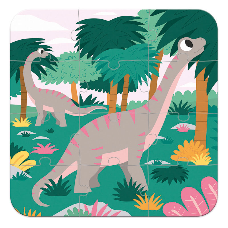 Set de 4 Puzzles Evolutivos: Dinosaurios - Janod